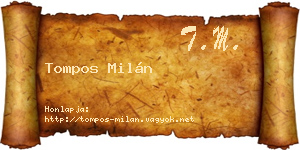 Tompos Milán névjegykártya